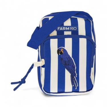 Imagem de Bolsa Gema Farm ETC Arara Listrada Azul e Branca Verão 25