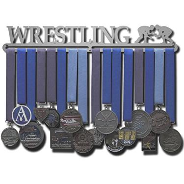 Imagem de Allied Medal Hangers - Wrestling (45,7 cm de largura com 1 barra pendurada) - Suporte de suporte de medalha - Várias variações oferecidas!