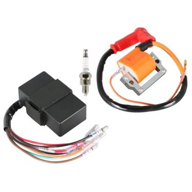 Imagem de Silscvtt Bobina de ignição de carrinho de golfe caixa CDI substituição para Yamaha G1A carrinho de carro 2 ciclos 1979-1986 J10-85540-20-00 355-82310 8H4-82310-20-00