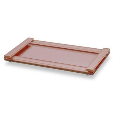 Imagem de Bandeja Vidro Espelhada 20x11 Decoração Lavabo Diversas Cores - Seven 