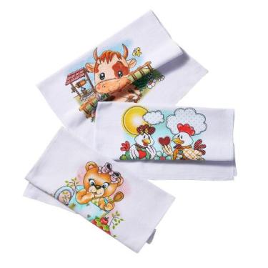 Imagem de Kit 10 Pano De Prato Bainha Estampado Pé De Galinha - Rubber Store