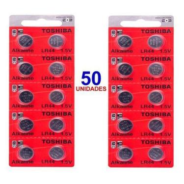 Imagem de 50 Baterias Toshiba Lr44 A76 Ag13 Japonesa Relógio Brinquedo