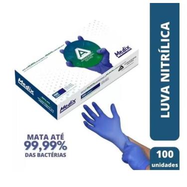 Imagem de Luva Nitrílica Antimicrobiana AMG Medix Brasil - Caixa com 100 un