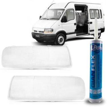 Imagem de Par Lente Farol Master 2002 2003 2004 a 2009 + Silicone - SP ACESSÓRIO