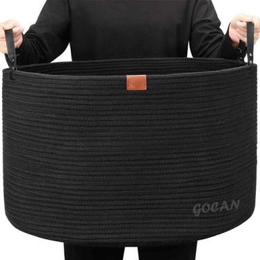 Imagem de Cesto de roupa suja de armazenamento GOCAN Extra Large Cotton Rope XXX