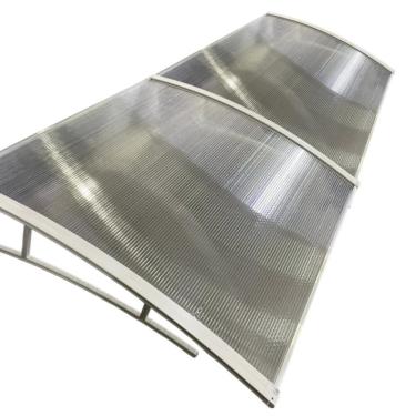 Imagem de Toldo 100 a 200x70cm Pt/Br Policarbonato Suportes ABS Perfis de Alumínio Proteção Solar