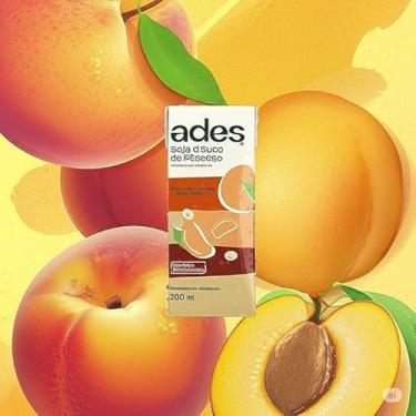 Imagem de Suco de Soja com Pêssego Ades 200ml - 6 Unidades