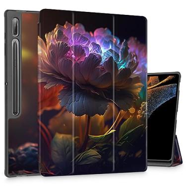 Imagem de Tuiklol Capa para tablet Samsung Tab S10 Ultra (versão 2024) / Tab S9 Ultra 14,6 polegadas (versão 2023), suporte para lápis embutido, capa rígida fina com três dobras, suporte para