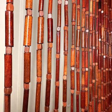 Imagem de Cortina de miçangas de bambu FlavorThings Natural Dark Brown 36x200cm