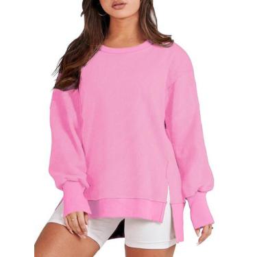 Imagem de Moletom feminino Eytino, tamanho grande, gola redonda, manga comprida,