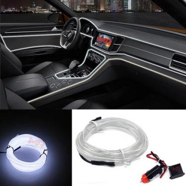 Imagem de Fita Led Neon Fibra Óptica Painel Porta Carro 5 Mts Branco - MR