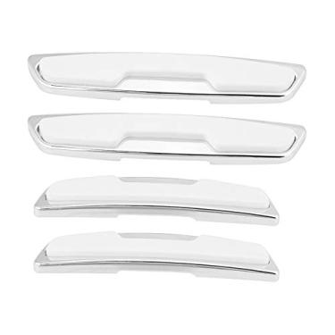 Imagem de Protetores Universais de Borda de Porta de Carro Tiras Protetoras Adesivos Barra Anticolisão para Veículo (ABS + Borracha, Preto/branco/cinza, 4 peças) (Branco)