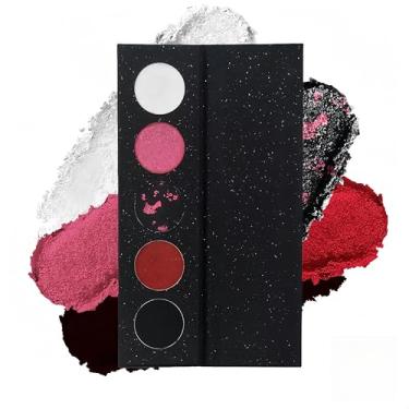 Imagem de MAEPEOR Paleta de sombras de olhos em 5 cores, preto, fosco, fosco, brilhante, altamente pigmentada, paleta de sombras de olhos acastanhada em tons frios (cor 03)