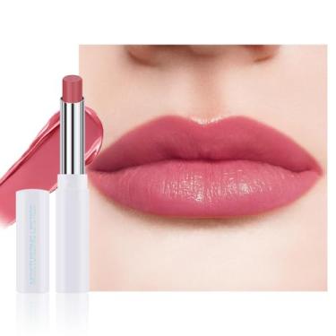 Imagem de HHLTOH 1 batom hidratante labial matizado – protetor labial fosco hidratante à prova d'água para mulheres, cor natural cremosa para lábios secos, acabamento fosco macio com aroma sutil (#11 vermelho