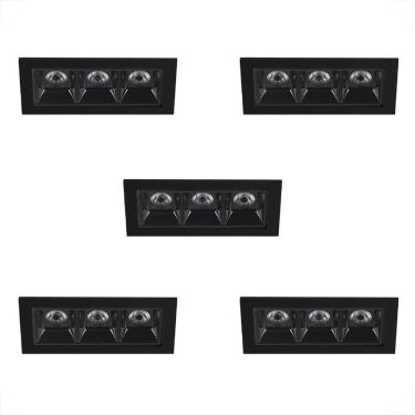 Imagem de 5 Mini Spot De Embutir Triplo Led Recuado Downlight Bet58