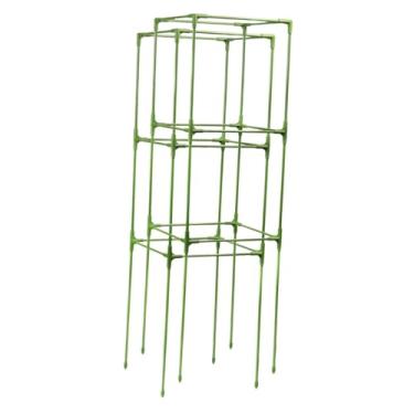 Imagem de Gralara Suporte para plantas de tomate Square Garden 2 x Treliças para acessórios internos e externos Estacas de fibra de vidro resistentes multiuso, 32 Cm X 32 Cm X 123