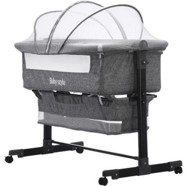Imagem de Berço Infantil Moisés Portátil Balanço Co-Sleeper Bed com Mosquiteiro 