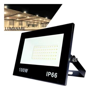 Imagem de 2X Refletor Led Holofote 100W Luz Branco-Quente 3000K Resist