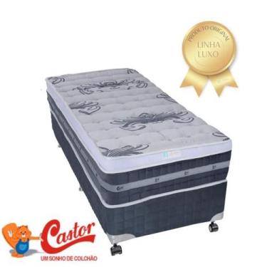 Imagem de Conjunto Box Castor c/ Colchão Silver Star Tecnopedic One Face Solteir