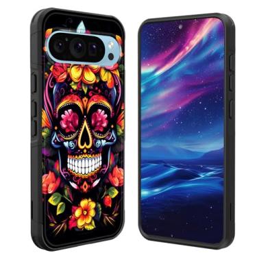 Imagem de GFEWYTJYJ Capa para Pixel 10 Pro XL, [proteção contra quedas de grau militar] Capa de telefone antiderrapante resistente à prova de choque para Google Pixel 10 Pro XL 6,8 polegadas 2025, caveira em