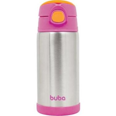 Imagem de Garrafa Térmica Com Canudo Rosa Buba Aço Inoxidável 400ml, 400ml, Rosa