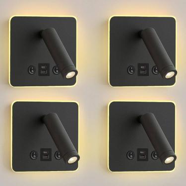 Imagem de 4 Arandela Direcionável Led Leitura Spot Usb E Usb-C Bet84