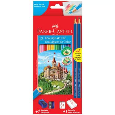 Imagem de Lápis de cor 12 cores Kit escolar 120112+2N Faber-Castell