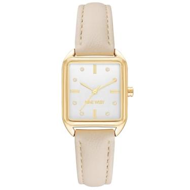 Imagem de Nine West Relógio feminino com mostrador com detalhes em glitter, Off-white