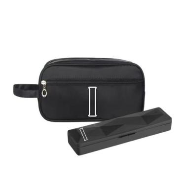 Imagem de Kit Necessaire e Porta Escova Preto Personalizado Iniciais - Mormino, 