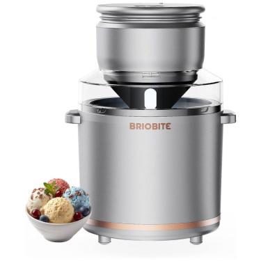 Imagem de Máquina de Sorvete Elétrica de 1,04 Litros para Gelato, Milkshakes e Sorbet BRIOBITE - Perfeita para 23 Porções, Recarregável via USBC
