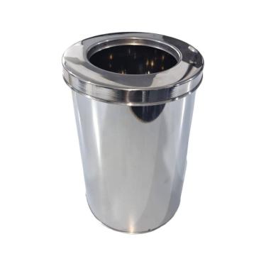 Imagem de Cesto Lixeira Em Aço Inox Com Aro Cozinha Banheiro 7 Litros