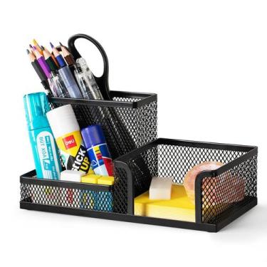 Imagem de Organizador de mesa Deli Mesh Office Supplies Caddy Black