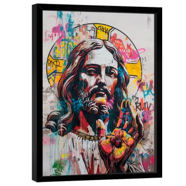 Imagem de Quadro Decorativo Jesus Grafite
