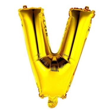Imagem de Balão Letra Gigante Metalizada Dourada - 75cm - PartiuFesta, V