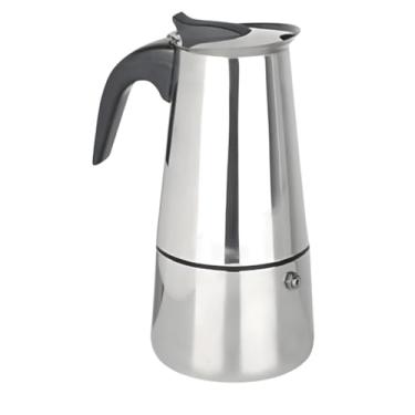 Imagem de Cafeteira Italiana Inox 6 Xícaras – Moka Express Tradicional em Aço Inox 300ml, Cafeteira de Fogão para Café Expresso Forte e Aromático (300ml)