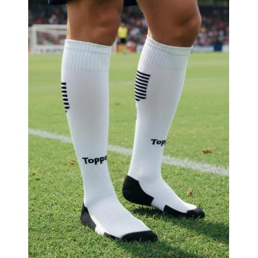 Imagem de Meião Futebol Topper Boleiro Faixa Tensora Dry Adulto, Branco