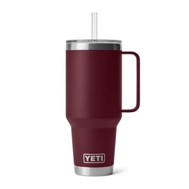 Imagem de Caneca de canudo YETI Rambler de 1,2 l, com isolamento a vácuo, aço inoxidável, vermelho vinha selvagem
