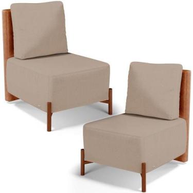 Imagem de Kit 02 Poltronas Decorativas Sala Estar Living Hungria L02 material si