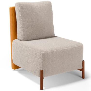 Imagem de Poltrona Decorativa Living Pés Madeira Hungria L02 material sintético 