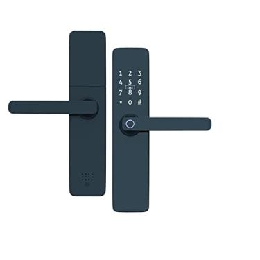 Imagem de ifgswopq Fechadura de porta biométrica com impressão digital inteligente aplicativo desbloqueio remoto fechadura sem chave fechadura eletrônica (cor: 240 4585, tamanho: bronze vermelho) (235 5572