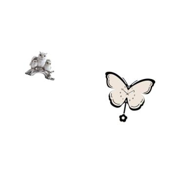 Imagem de Fenteer Escultura de Moderna, Ornamento de Mesa com Relógio Decorativo de Borboleta para Sala de Estar, Escritório, Mesa de Cabeceira, Sala de Jantar,