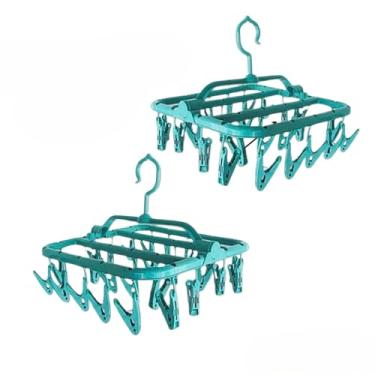 Imagem de Varal Roupa Intima Adequado Para Roupas íNtimas, Meias E Outras PeçAs Pequenas. FáCil De Usar(2 un 26 Pregadores Dobrável)