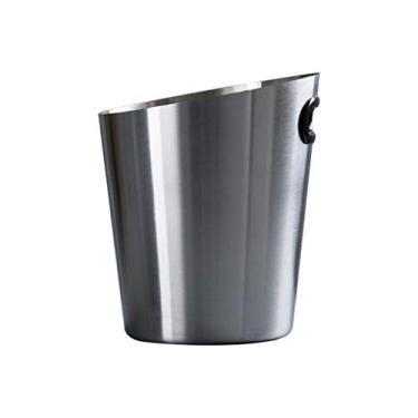Imagem de FTOQWZXV Balde de gelo criativo oblíquo balde de gelo aço inoxidável festa festa balde de vinho restaurante balde de vinho balde de champanhe bar barril de cerveja bebidas refrigerador/balde de