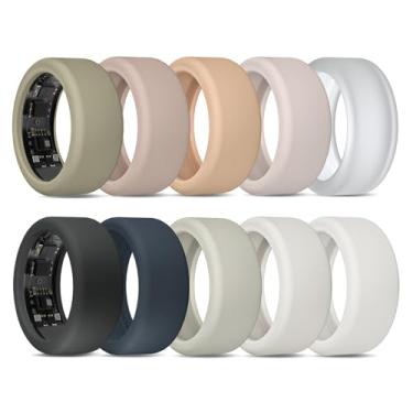 Imagem de Compatível com UltraHuman Ring AIR Cover - Protetor de anel de silicone elástico para malhar (pacote com 10, P para 6-10)