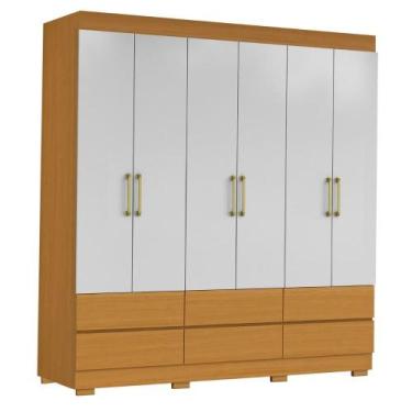 Imagem de Guarda Roupas Casal Com 6 Portas 6 Gavetas Porto - Aramóveis, Madeirad