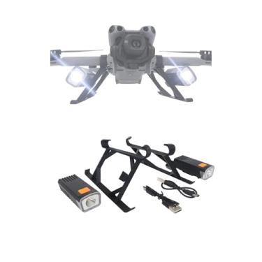 Imagem de Trem de pouso com holofote de luz dupla para DJI Mini 5 Pro, pernas de extensão de altura para voo noturno estável e pouso seguro, luz de preenchimento de fotografia aérea