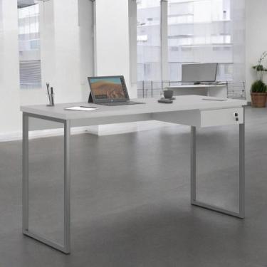 Imagem de Mesa Home Office Escrivaninha Shine 1,20 Cinza com Gaveteiro - Mobilia
