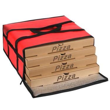 Imagem de Saco isolado para transporte de pizza musbus 20x20x8cm vermelho