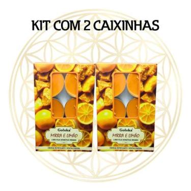 Imagem de KIT C/2 CX's Vela Aromática Para Rechaud Indiana Goloka, MIRRA E LIMÃO