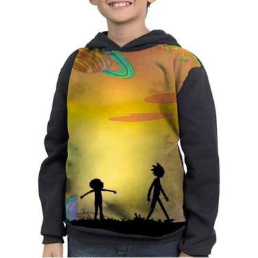 Imagem de Moletom Infantil Rick And Morty Série Desenho Full Print - smoke, Pret